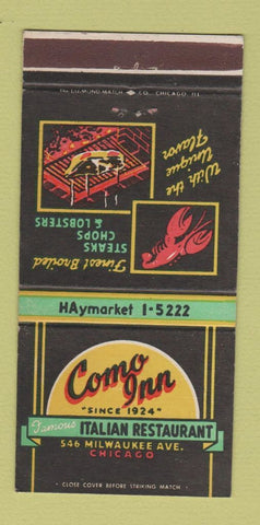 Matchbook Cover - Como Inn Italian Chicago IL 30 Strike