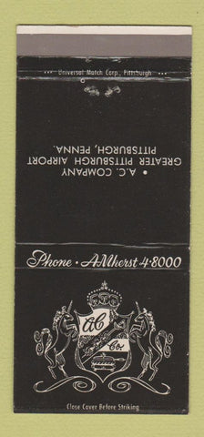 Matchbook Cover - AC Company Pittsburgh PA Airport 30 Strike
