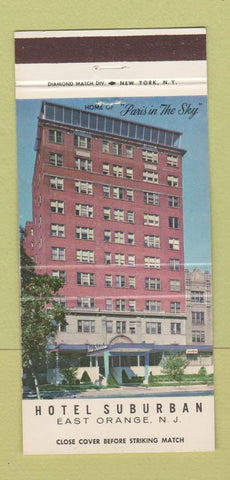 Matchbook Cover - Hotel Suburban East Orange NJ 30 Strike