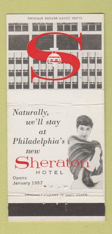 Matchbook Cover - Sheraton Hotel Philadelphia PA girlie 1957 30 Strike