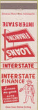Matchbook Cover - Interstate Finance Loans Bowling Green KY
