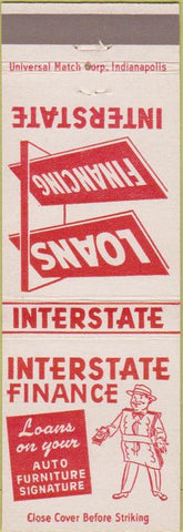 Matchbook Cover - Interstate Finance Loans Bowling Green KY