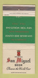 Matchbook Cover - San Miguel Beer 1964 New York World's Fair WEAR 30 Strike