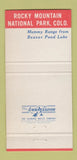 Matchbook Cover - Union Pacific Railroad Rocky Mountain National Park 30 Strike