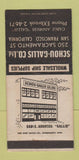 Matchbook Cover - Schou Gallis Ship Supply San Francisco CA WEAR 30 Strike