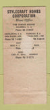 Matchbook Cover - Stylecraft Homes Columbia SC 30 Strike