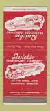 Matchbook Cover - Quickie Transport Trucking Minneapolis MN 30 Strike