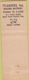 Matchbook Cover - Tylanders S and H Green Stamps West Palm Beach