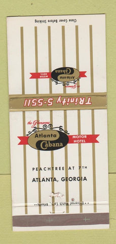 Matchbook Cover - Atlanta Cabana Motor Hotel Atlanta GA 30 Strike