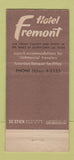 Matchbook Cover - Hotel Fremont Casino Las Vegas NV 30 Stick