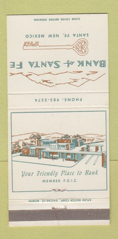 Matchbook Cover - Bank of Santa Fe NM 30 Strike