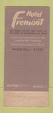 Matchbook Cover - Hotel Fremont Casino Las Vegas NV 30 Stick