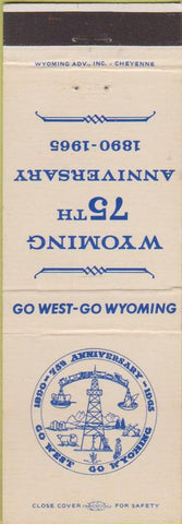 Matchbook Cover - Wyoming 75th Anniversary 1965 WY