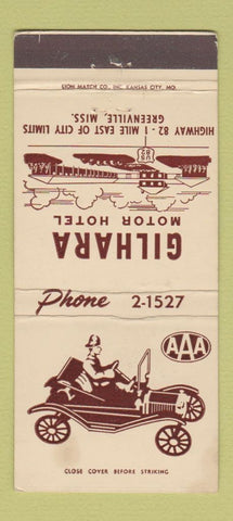 Matchbook Cover - Gilhara Motor Hotel Grenville MS WEAR 30 Strike