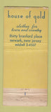 Matchbook Cover - House of Gold Clothes Newark NJ WEAR 30 Stick