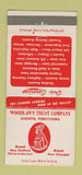 Matchbook Cover - Woodlawn Trust Company Aliquippa PA 30 Strike