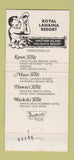 Matchbook Cover - Royal Lahaina Resort Hawakk WEAR 30 Strike