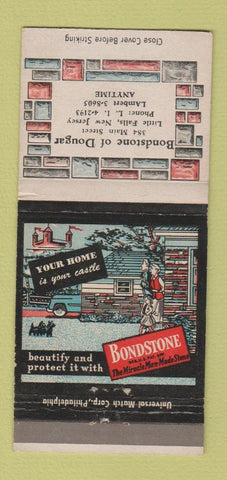 Matchbook Cover - Bondstone of Dougar Stone Little Falls NJ 30 Strike
