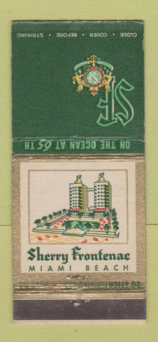 Matchbook Cover - Sherry Frontenac Hotel Miami Beach FL 30 Stick