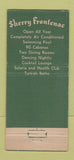 Matchbook Cover - Sherry Frontenac Hotel Miami Beach FL 30 Stick