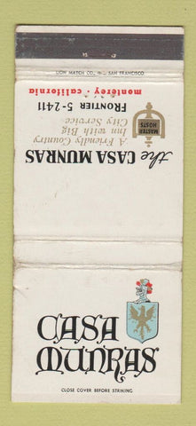 Matchbook Cover - Casa Munras Monterey CA WEAR 30 Strike