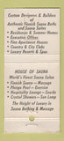 Matchbook Cover - Sauna Royal New Rochelle NY WEAR 30 Strike
