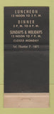 Matchbook Cover - Afton Restaurant Florham Park NJ 30 Stick