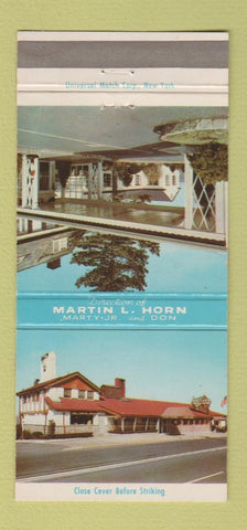Matchbook Cover - Martin Horn Mayfair Fars West Orange NJ Pals Cabin 30 Strike