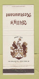 Matchbook Cover - Billy's Restaurant New York City WEAR 30 Strike