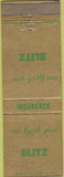 Matchbook Cover - Blitz Insurance