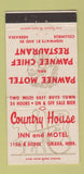 Matchbook Cover - Country House Inn Motel Omaha NE Columbus 30 Strike