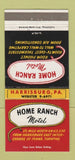 Matchbook Cover - Home Ranch Motel Harrisburg PA 30 Strike