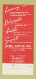 Matchbook Cover - Green Spring Inn Lutherville MD 30 Strike