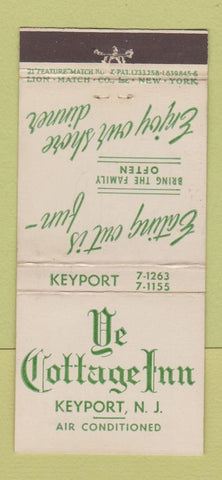 Matchbook Cover - Ye Cottage Inn Keyport NJ 21 Strike Feature