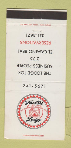 Matchbook Cover - Firestone Lodge San Mateo CA 30 Strike