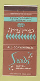 Matchbook Cover - Sands Motel Restaurant Lubbock TX 30 Strike