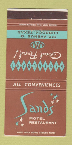 Matchbook Cover - Sands Motel Restaurant Lubbock TX 30 Strike