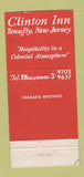 Matchbook Cover - Clinton Inn Tenafly NJ 21 Strike Feature