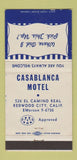 Matchbook Cover - Casablanca Motel Redwood City CA 30 Strike
