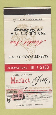Matchbook Cover - Market Inn Washington DC WEAR 30 Strike