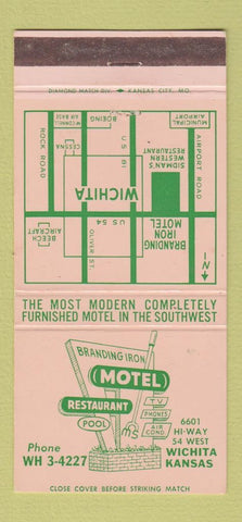 Matchbook Cover - Branding Iron Motel Wichita KS 30 Strike