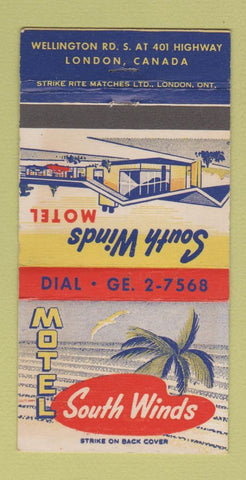 Matchbook Cover - Motel South Winds London ON 30 Strike