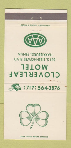 Matchbook Cover - Cloverleaf Motel Harrisburg PA 30 Strike