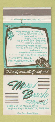 Matchbook Cover - Mara Beach Motel Sarasota FL WORN 30 Strike