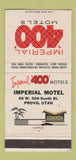 Matchbook Cover - Imperial 400 Motel Provo UT WEAR 30 Strike