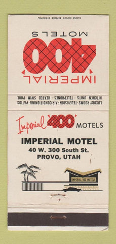 Matchbook Cover - Imperial 400 Motel Provo UT WEAR 30 Strike