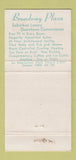 Matchbook Cover - Broadway Plaza Motel Denver Colorado WEAR 30 Strike