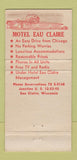 Matchbook Cover - Hotel Eau Claire WI 30 Strike