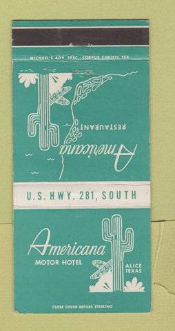 Matchbook Cover - American Restaurant Alice TX 30 Strike