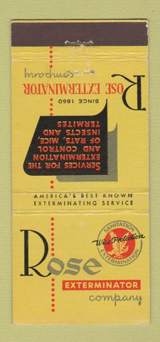 Matchbook Cover Rose Exterminator San Francisco Jose Mateo CA 21 Strike Feature